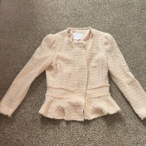 Rebecca Taylor Blush Bouclé Peplum Jacket 6